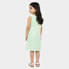 Girls' Mint Green A-Line Butterfly Printed Sleeveless Frock, Light Green, small