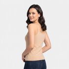 Women's Beige Cotton Scoop Neck Camisole Slip, Beige, small