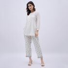 Women's Off-White Printed Elastic Waist Palazzos, Off White, small