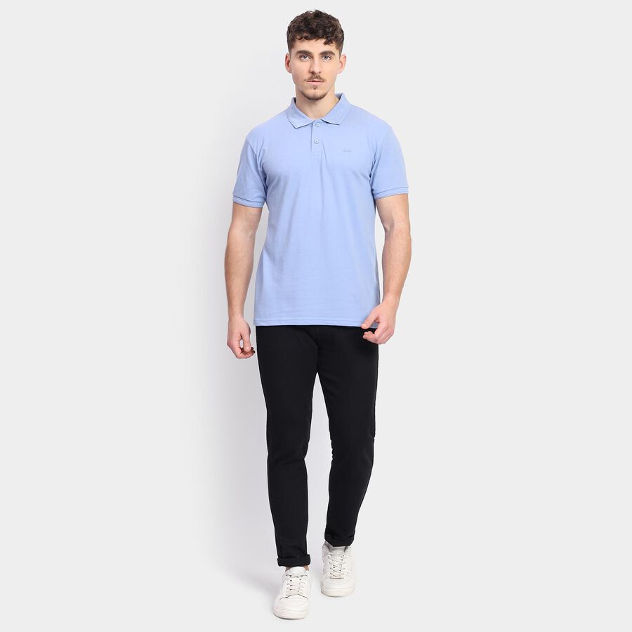 Men's Collared Half Sleeves T-Shirt , Light Blue, large image number null