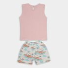 Infant Girls' 100% Cotton Short Set, हल्का गुलाबी, small image number null
