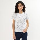 Women's Muted Sage Green Round Neck Casual T-Shirt, Melange Light Grey, small