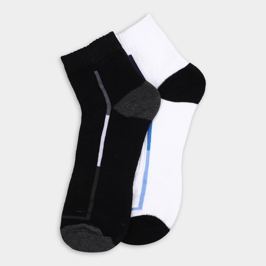 Men's Socks (Pack of 2), काला, large