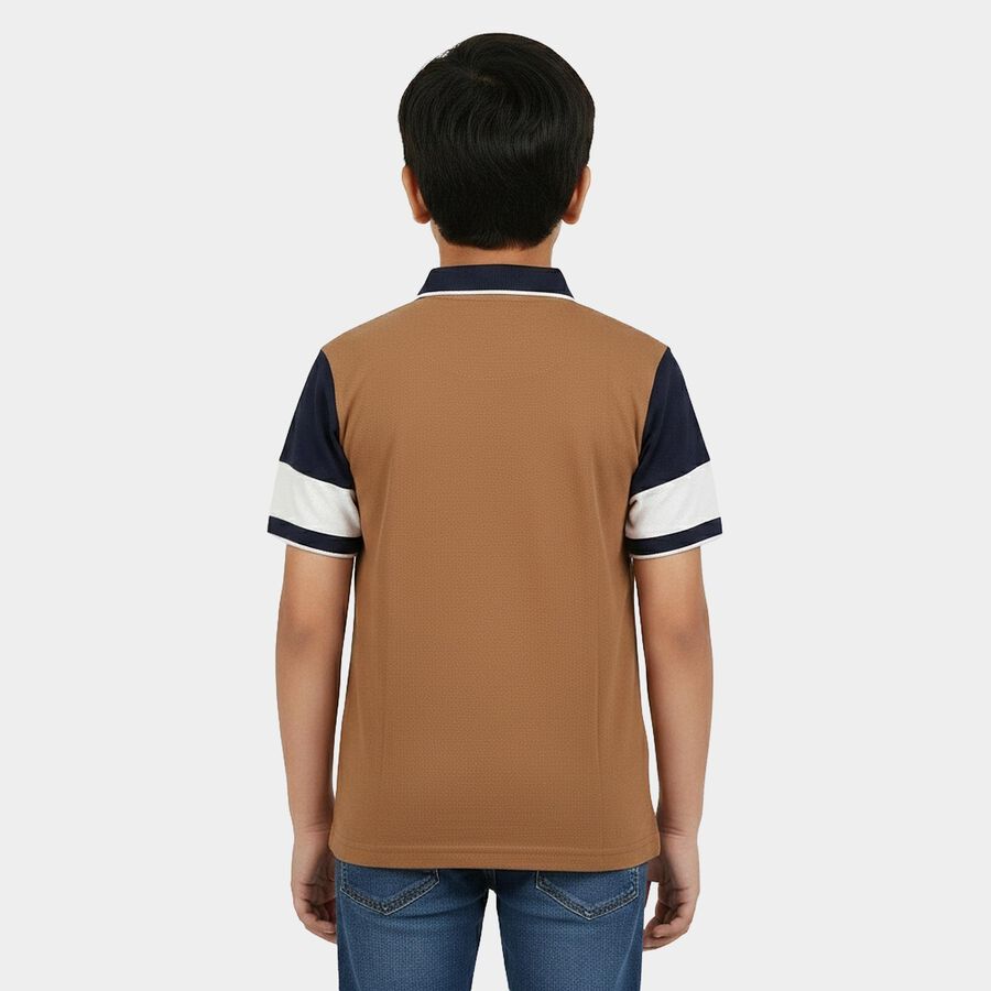 Boys Brown Polo Neck Polo Boys T-Shirt, Brown, large