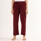 Women's Deep Maroon Printed Elastic Waist Pyjama, Wine, small image number null