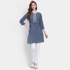 Printed Kurta, Navy Blue, small image number null