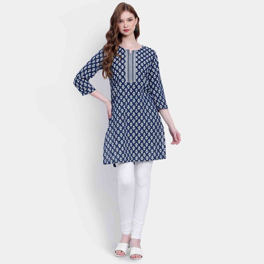 Printed Kurta, Navy Blue, large image number null