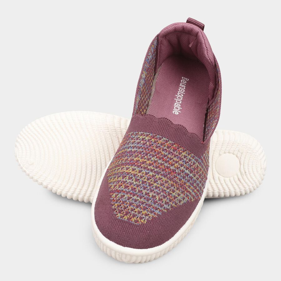 Women's Muted Plum Purple Slip-On Casual Shoes, बैंगनी, large