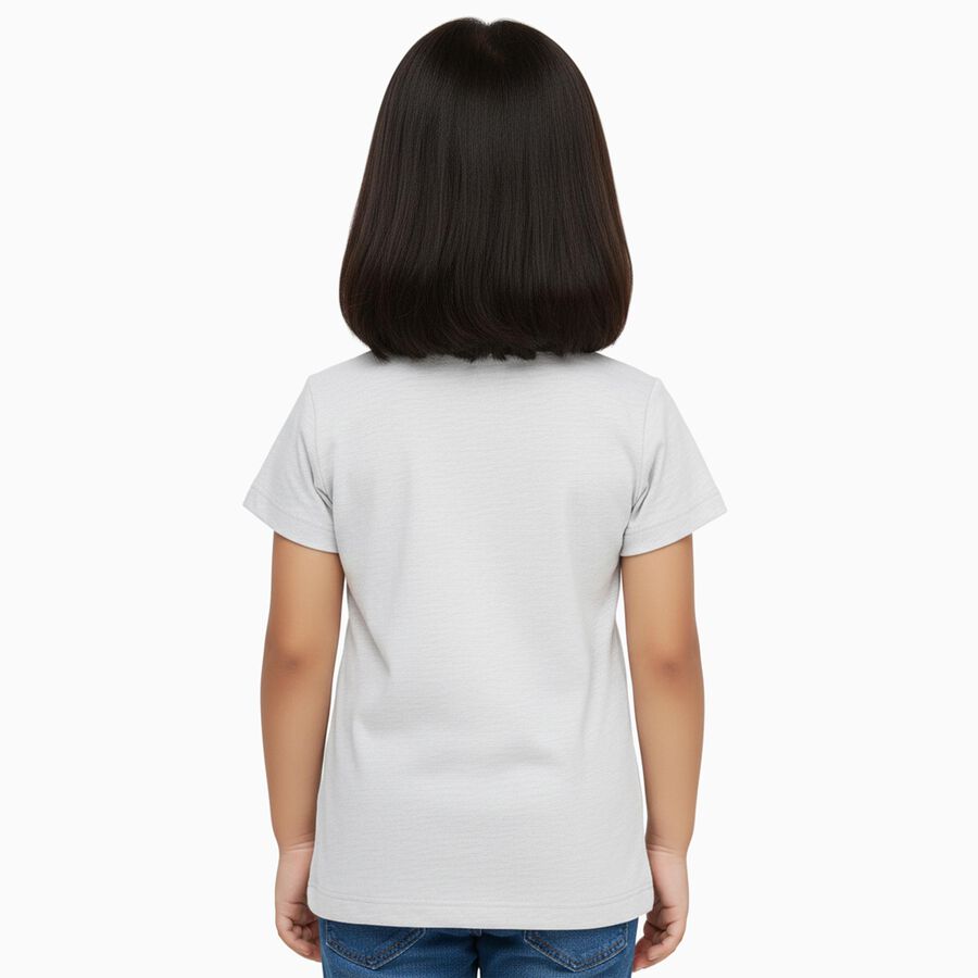 Girls' T-Shirt, मिश्रित मध्यम ग्रे, large