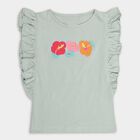 Girls' 100% Cotton T-Shirt, Light Green, small