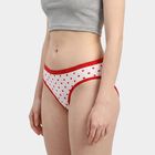 Women's White Regular Fit Printed Panty, White, small