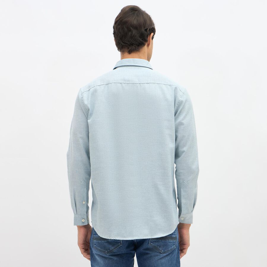 Men's Light Powder Blue Slim Fit Classic Casual Shirt, Aqua, large image number null