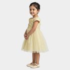 Girls' Beige Fit and Flare Embellished Party Wear Frock, Beige, small