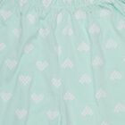 Girls' Light Green Cotton Blend Minimalist Pyjama, Light Green, small