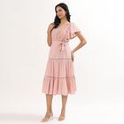 Women's Muted Sage Green Sleeveless Embroidered Maxi Dress, गुलाबी, small image number null