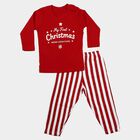 Infants' Red 100% Cotton Round Neck Graphic Print Baba Suit, Red, small