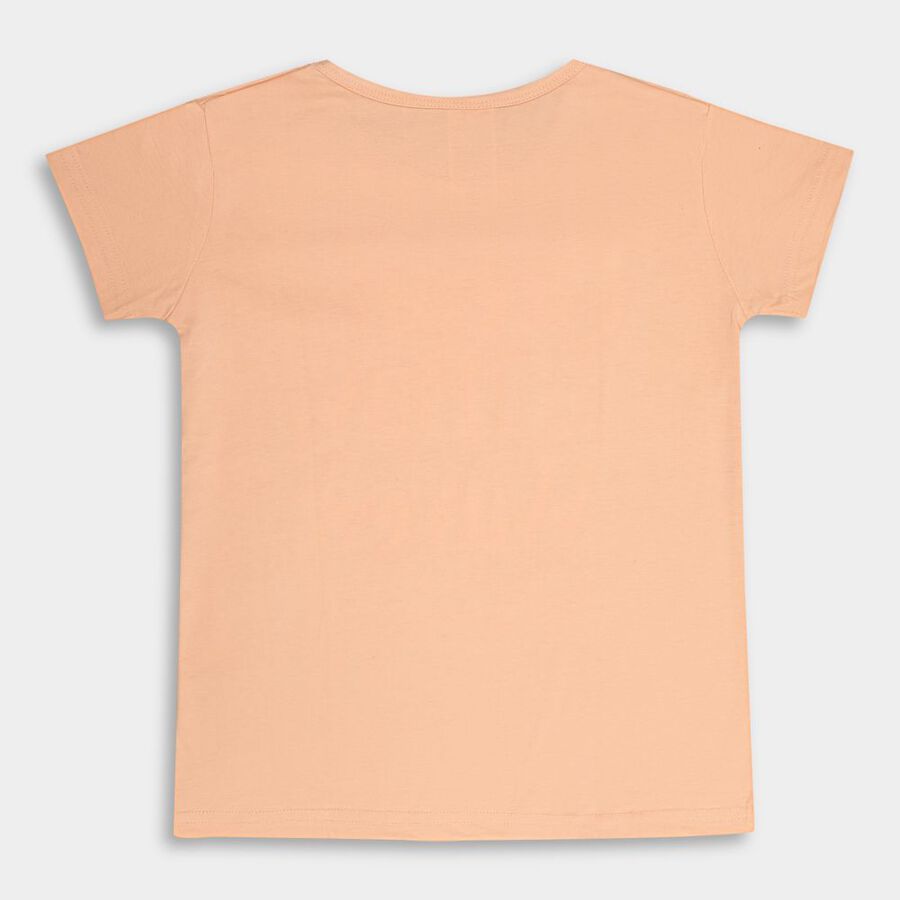 Girls' T-Shirt, पीच, large image number null