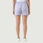 Women Light Blue Regular Fit Printed Shorts, Light Blue, small