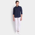 Men's Cotton Casual Shirt, नेवी ब्लू, small image number null