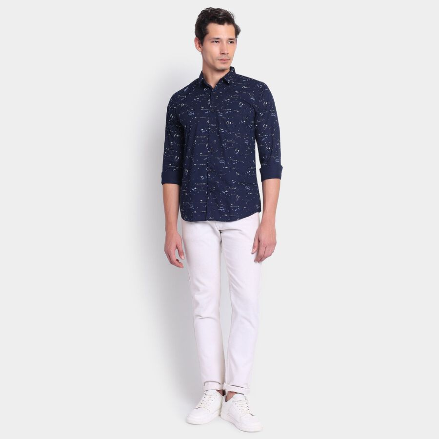 Men's Cotton Casual Shirt, नेवी ब्लू, large image number null