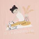 Girls Soft Pink Cotton Crew Neck Short Sleeve T-Shirt, पीच, small image number null