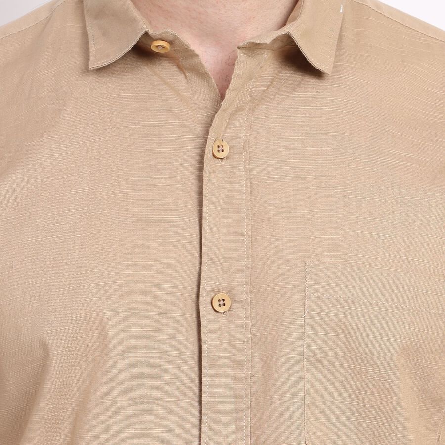 Men's Cotton Casual Shirt , Beige, large image number null