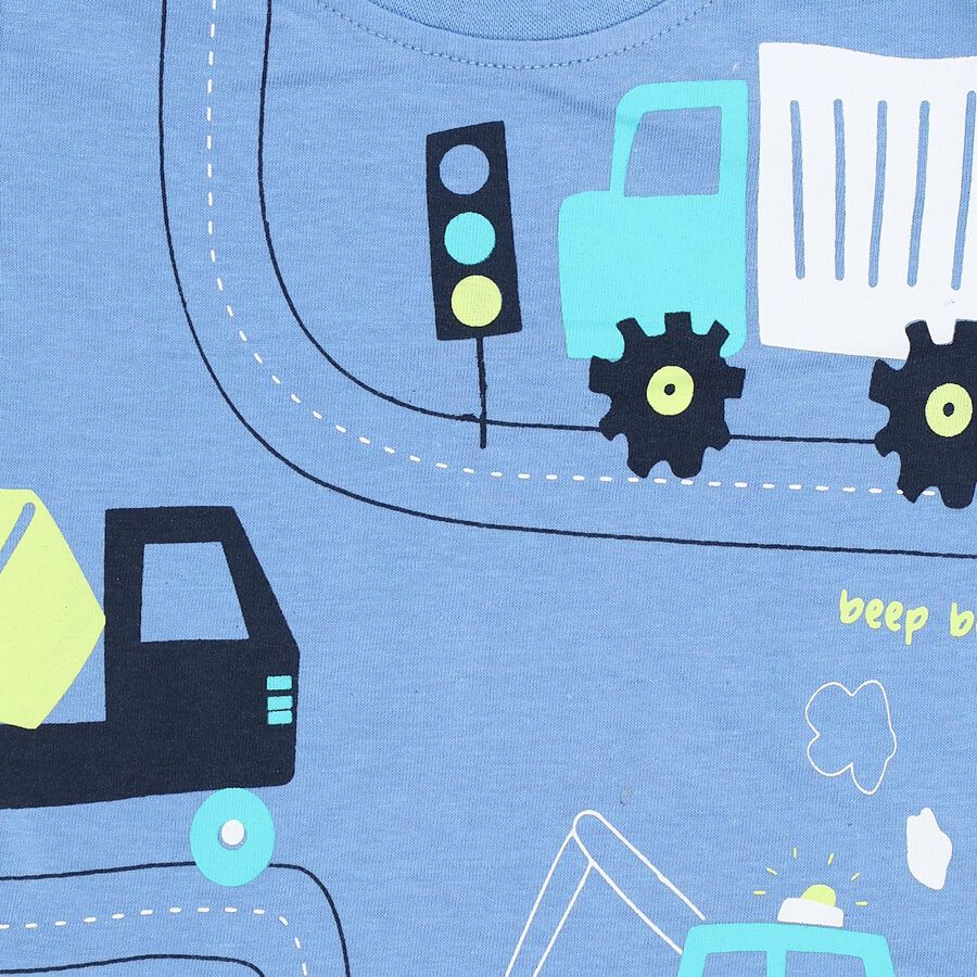 Infants' 100% Cotton T-Shirt, मध्यम नीला, large