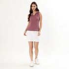 Women's Dusty Rose Polo Collar Sleeveless T-Shirt, Pink, small