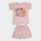 Girls' Night Suit, हल्का गुलाबी, small image number null