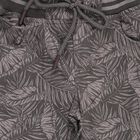 Boys' Muted Charcoal Grey Tropical Print Cotton Jamaican Shorts, गहरा ग्रे, small image number null