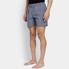 Men's 100% Cotton Boxers, नेवी ब्लू, small