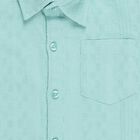Boys Mint Green Cotton Half Sleeve Classic Casual Shirt, Aqua, small image number null