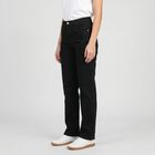 Women's Black Solid Jeans, काला, small
