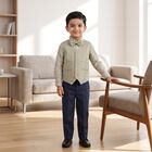 Boys' Green Cotton Collar Neck Shirt, Light Green, small