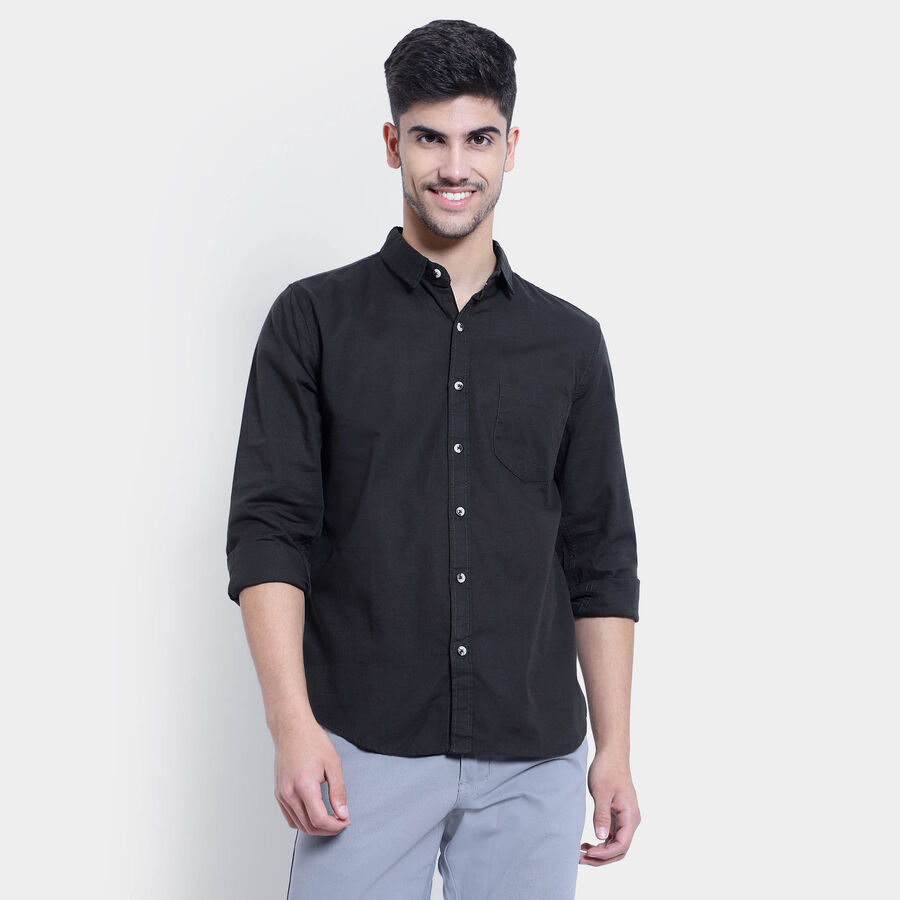 Cotton Solid Casual Shirt, Olive, large image number null