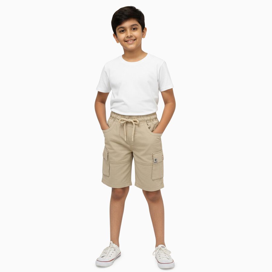 Boys' Cotton Regular Fit Bermuda Shorts, गहरा पीला, large