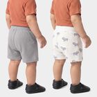 Infants' Grey Regular Fit Printed Half Pant, Light Grey, small