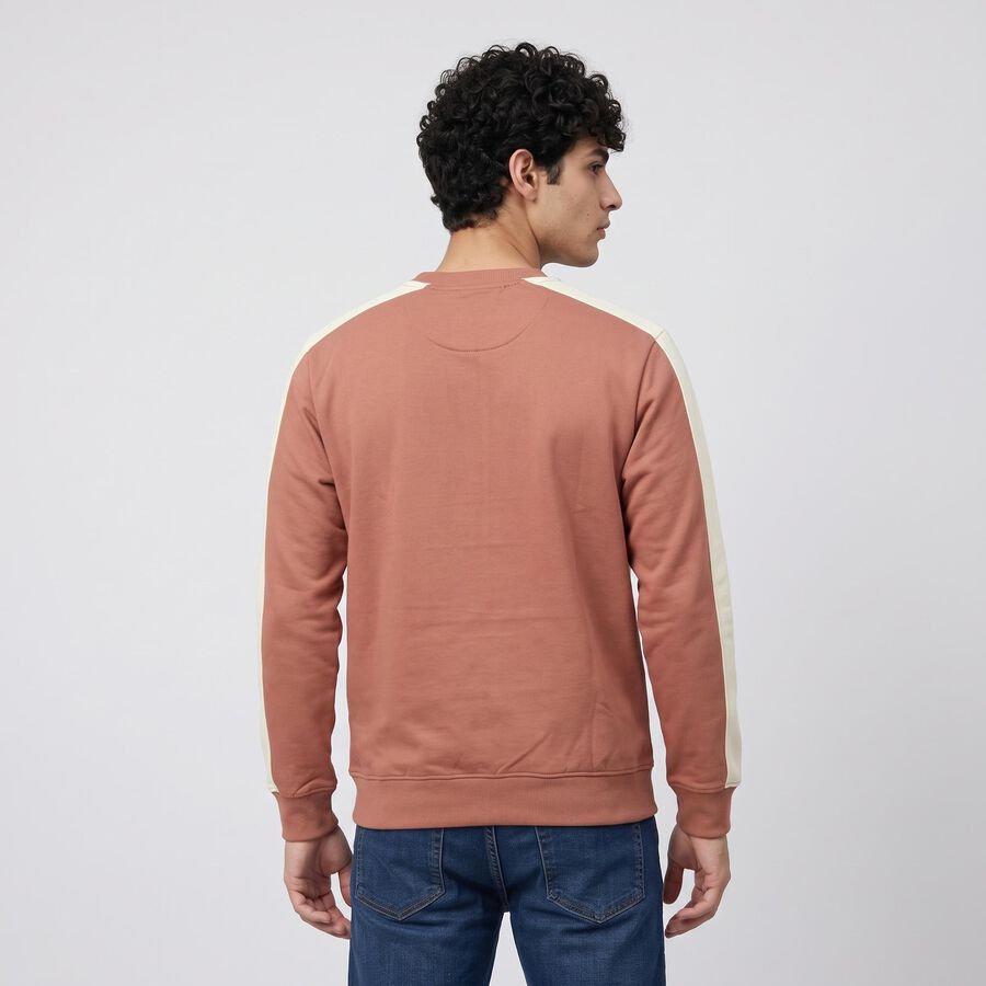Men's Light Pink Crew Neck Printed Sweatshirt, Light Pink, large