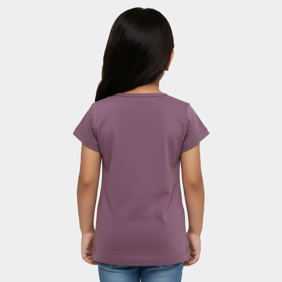 Girls' T-Shirt, बैंगनी, large