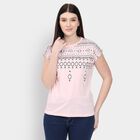 Ladies' Round Neck T-Shirt, हल्का गुलाबी, small