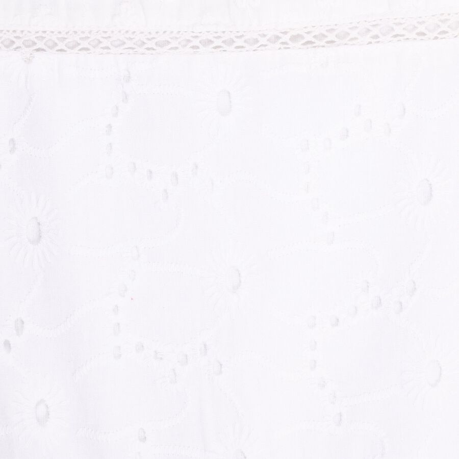 Girls' 100% Cotton Trousers, सफ़ेद, large image number null