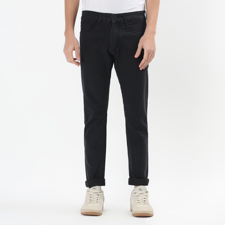 Men's Dark Grey Slim Fit Jeans, गहरा ग्रे, large