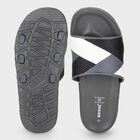 Men's Black Slip-On Sliders, काला, small