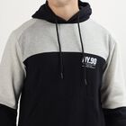 Men's Black and Grey Hooded Casual Sweatshirt, नेवी ब्लू, small image number null