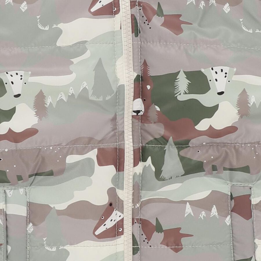 Infants Light Sage Green Hooded Casual Jacket, Light Green, large image number null