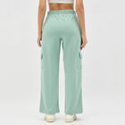 Women's Mint Green Regular Fit Cargo Jogger Track Pants, Light Green, small