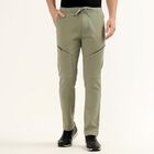 Men's Slim Fit Casual Trousers, Light Green, small