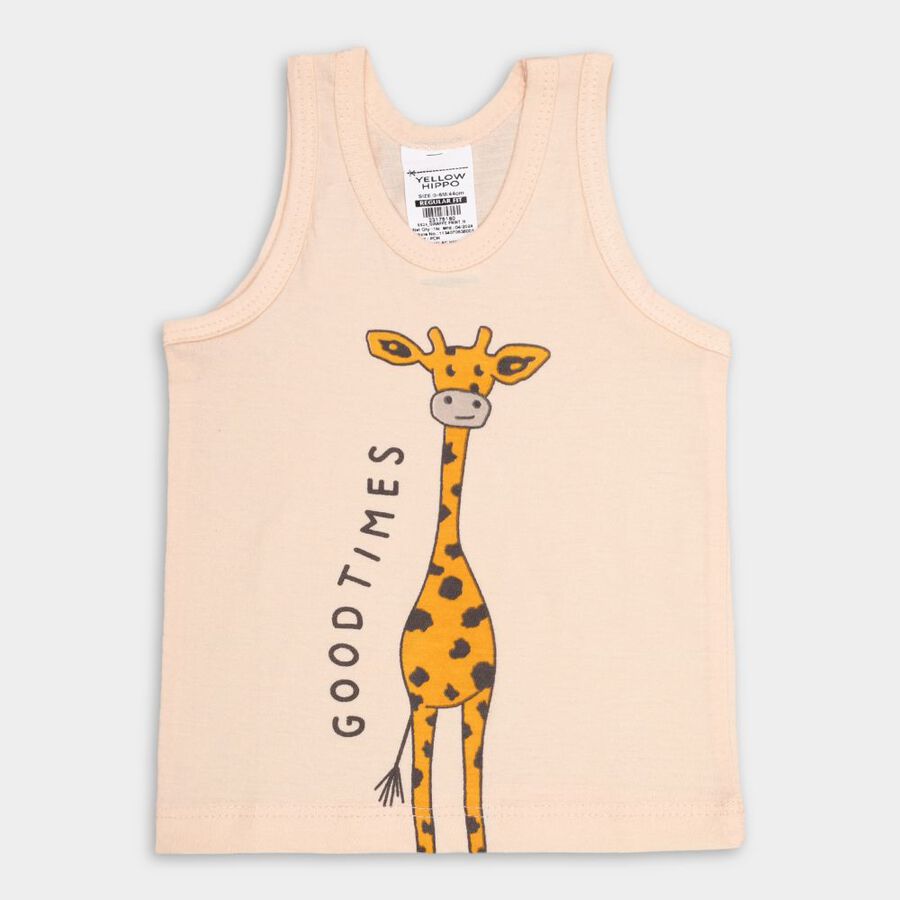 Infants' Cotton Vest, Peach, large image number null
