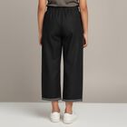 Girls Jet Black Loose Fit Elastic Waist Jeans, Black, small image number null