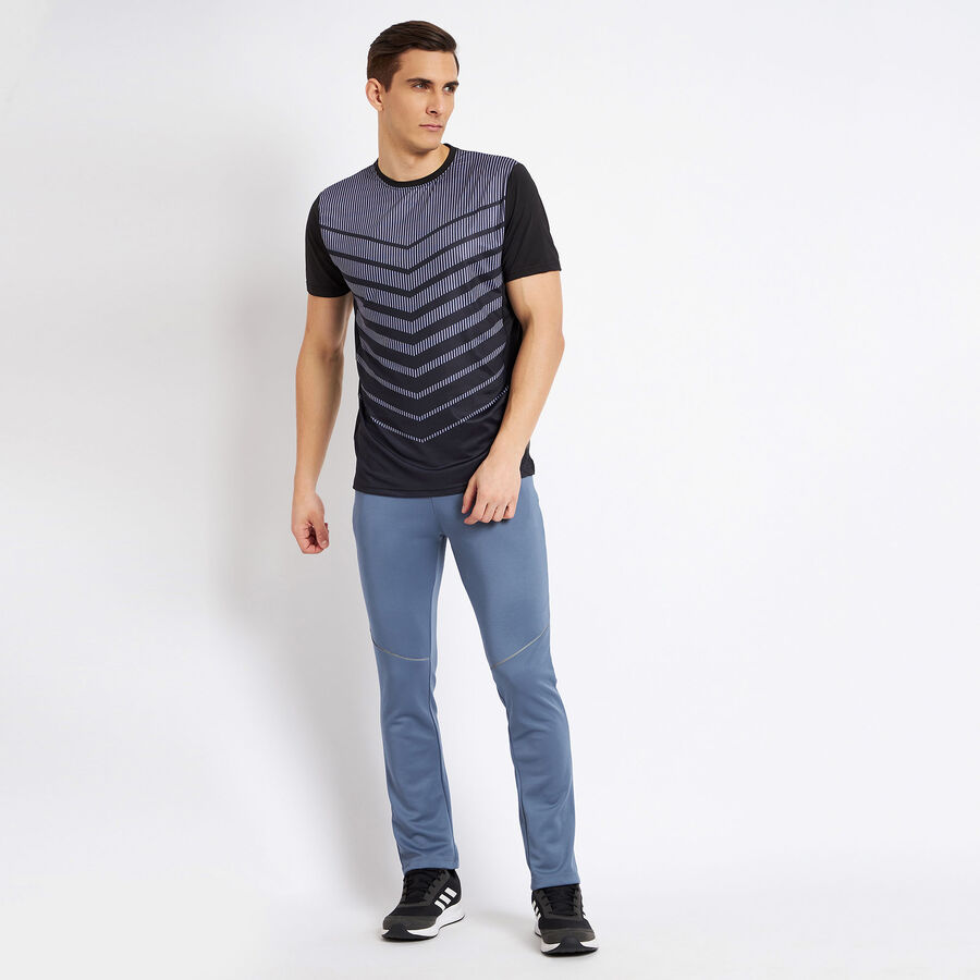 Printed Round Neck T-Shirt, Black, large image number null